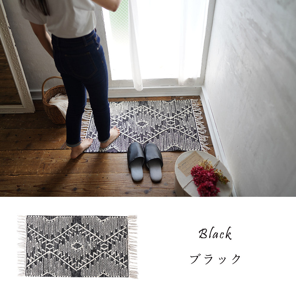 コットン＆ウールネイティブデザイン手織りマット 50×80cm 70×120cm