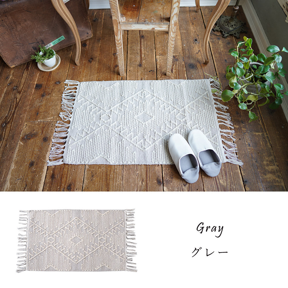 コットン＆ウールネイティブデザイン手織りマット 50×80cm 70×120cm