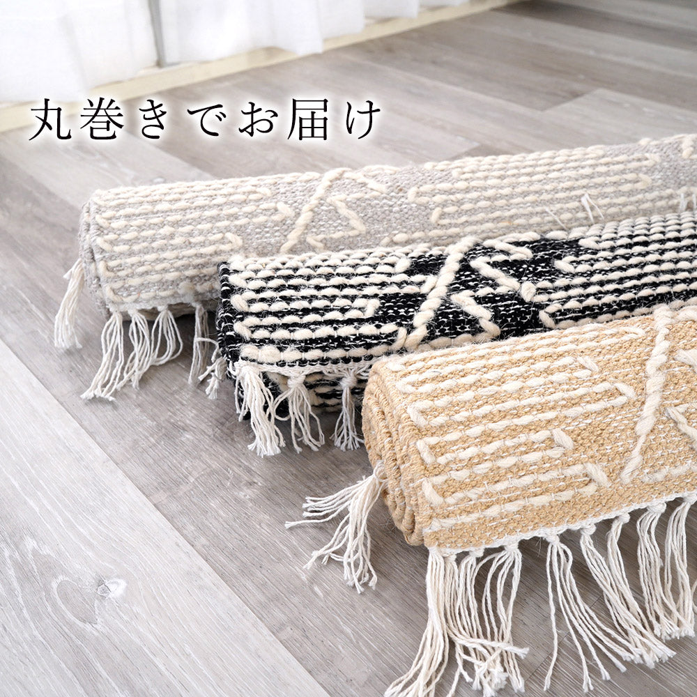コットン＆ウールネイティブデザイン手織りマット 50×80cm 70×120cm