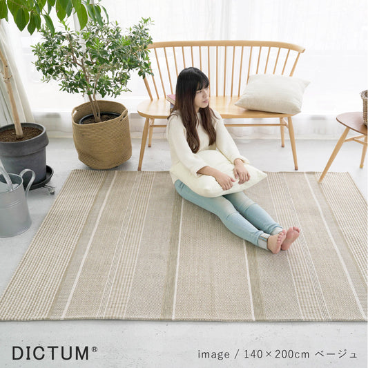 エスニックストライプをモチーフにしたゴブランシェニールラグ 4サイズ