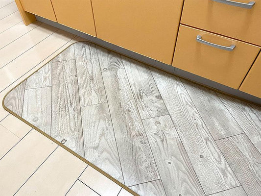 汚れても拭き取るだけでキレイ！はっ水・抗菌・防炎機能付きキッチンマット幅60cmタイプ＜Fine - ファインベージュ＞