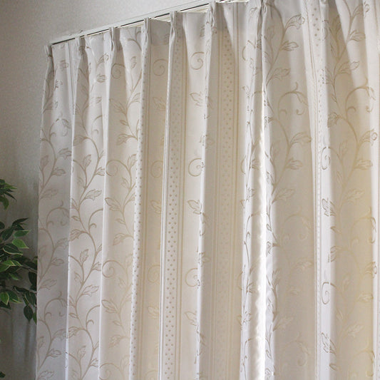 【裏地付き】形状記憶付き遮光カーテン幅100×丈135～200cm(2枚入) Rudy - ルディー アイボリー