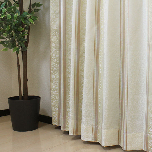 【裏地付き】小花を散りばめたエレガントでスタイリッシュなデザイン保温性の高い裏地付き遮光カーテン Laforet - ラフォーレ ベージュ（1枚入り）