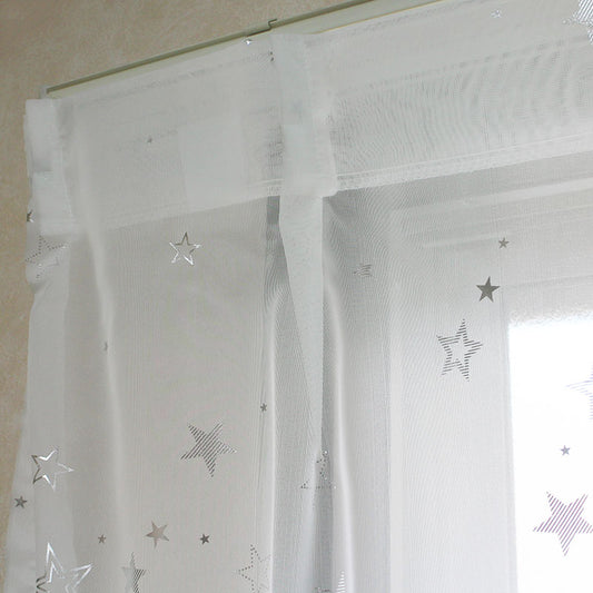 星柄がおしゃれなボイルレースカーテン Orion - オリオン (2枚入)