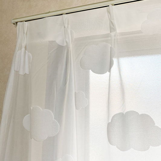 雲のシルエットがデザインされたレースカーテン Cloud - クラウド (2枚入)