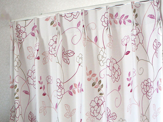 綿花をモチーフにした2級遮光カーテン Bloom - ブルーム ピンク