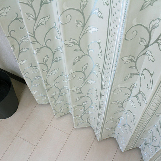 【裏地付き】高級感漂うエレガントでスタイリッシュなデザイン！保温性の高い裏地付き遮光カーテン Rudy - ルディー グリーン（1枚入り）