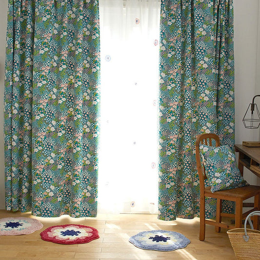 北欧カーテンシリーズ 水彩画の色の移り変わりが繊細な遮光カーテン Ohanabatake - オハナバタケ ミックス