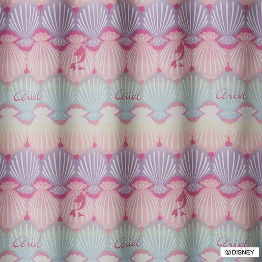 【Disney ディズニー】アイスクリームのような可愛らしくカラフルなカラーの2級遮光カーテン PRINCESS Shell - プリンセス シェル ピンク