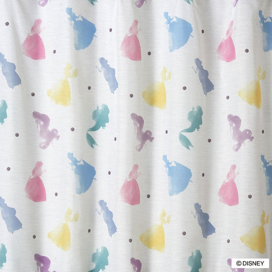 【Disney】プリンセスのシルエットを散りばめたボイルレースカーテン PRINCES Princes - プリンセス プリンセス ミックス