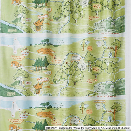 【Disney】プーと仲間たちが暮らす100エーカーの森のボイルレースカーテン POOH  - プー 100エーカーの森 ミックス