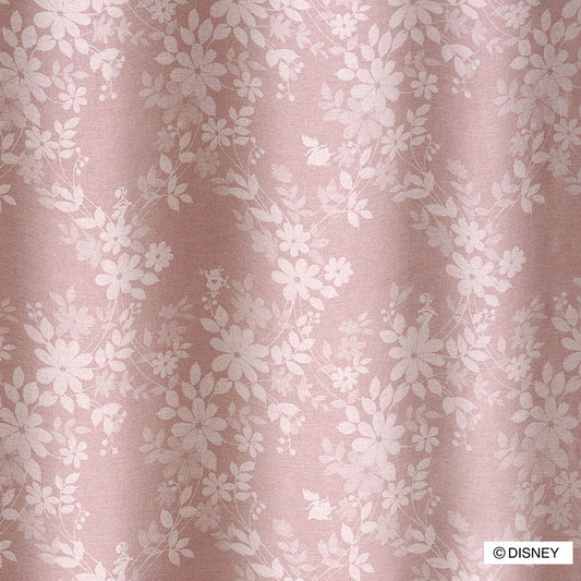 【Disney】アリスとチェシャ猫と時計うさぎが隠れたデザインの2級遮光カーテン ALICE Sweet flower - アリス スウィートフラワー ピンク 幅100×丈135～200cm(1枚入)