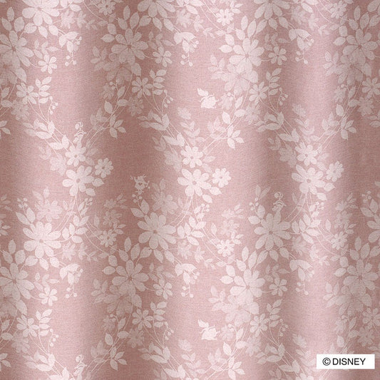 【Disney ディズニー】アリスとチェシャ猫と時計うさぎが隠れたデザインの3級遮光カーテン ALICE Sweet flower - アリス スウィートフラワー ピンク