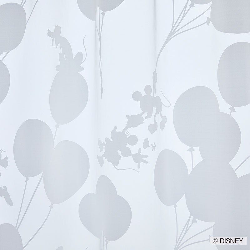 【Disney】風船で遊ぶミッキー達がリズミカルなオパールボイルレースカーテン MICKY Balloon Voile - ミッキー バルーンボイル  ホワイト