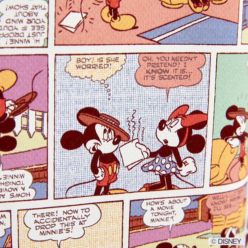 【Disney ディズニー】レトロなコミックアートのバックプリントデザイン1級遮光カーテン MICKY Retro comic - ミッキー  レトロコミック ライトベージュ