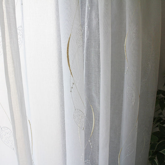 エレガントな刺繍がキレイなデザインのレースカーテン Syli - スィリ