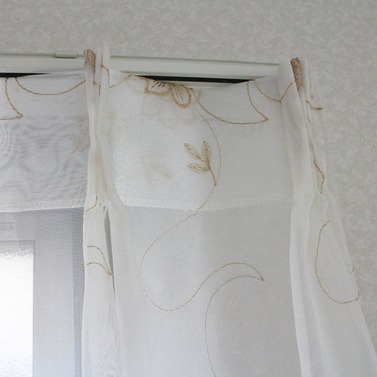エレガントな刺繍がキレイなデザインのレースカーテン Kiraz - キラズ