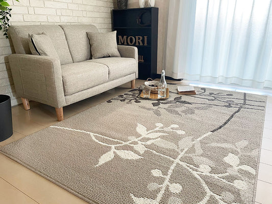 こぼれてもパッと弾く撥水加工で手洗いできる抗菌・防ダニ・ダイニング リビングアクセントラグ レーデ - Rhede ブラウン