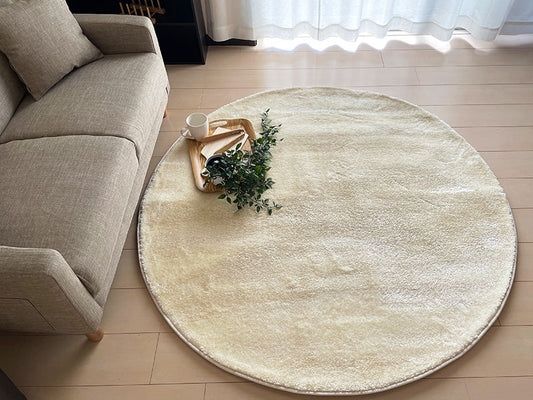 大人気！！ナイロン素材100％！ふかふかさらさらボリュームラグジュアリーシャギー円形ラグ Jeal - ジェール