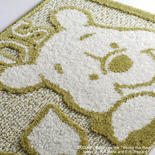 【Disney】プーとピグレットが仲良く窓から顔をのぞかせてる玄関マット POOH Friends MAT-プー フレンズマット  グリーン
