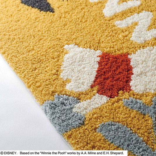 【Disney】ハチミツが残っていないか探すプーさんの玄関マット POOH Plants MAT-プー プランツマット  イエロー