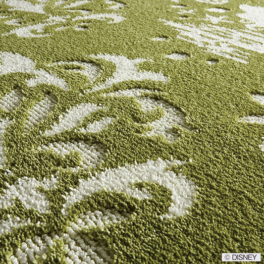 【Disney ディズニー】アリエルとダマスク柄がエレガントなラグ PRINCES Damask RUG- プリンセス ダマスクラグ  グリーン