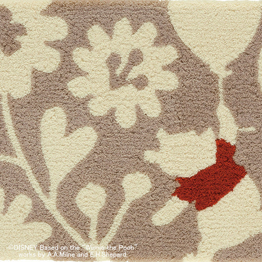 【Disney】風船につかまってお花畑の中を散歩するプーさん玄関マット POOH Balloon flower MAT- プー バルーンフラワーマット