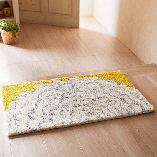 ゆったりとしたラインで描いた花を大胆に構成した北欧デザイン！日本製北欧デザイン玄関マット45X75cm Iihana - イイハナ