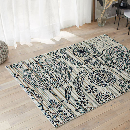 緻密な線画と色糸を組み合わせたほっこりする北欧デザイン！日本製北欧デザインラグ Iihana - イイハナ