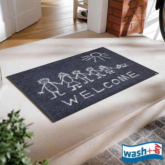 室内・屋外どちらでも使える機能性と丈夫さが魅力の玄関マット 50×75cm  wash+dry(ウォッシュ アンド ドライ) Welcome  Sunnyside