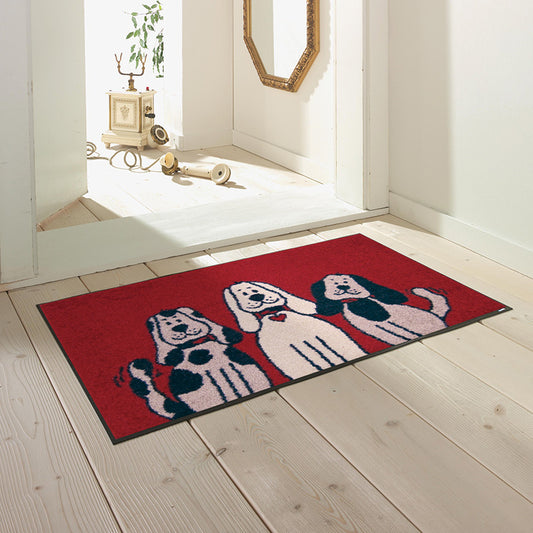 室内・屋外どちらでも使える機能性と丈夫さが魅力の玄関マット 50×75cm  wash+dry(ウォッシュ アンド ドライ) Three Dogs