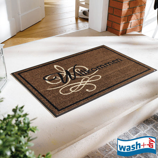 室内・屋外どちらでも使える機能性と丈夫さが魅力の洗える玄関マット 50×75cm  wash+dry(ウォッシュ アンド ドライ) Flori