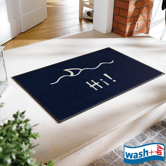 室内・屋外どちらでも使える機能性と丈夫さが魅力の洗える玄関マット 50×75cm  wash+dry(ウォッシュ アンド ドライ)  Hi!