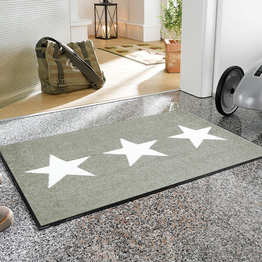 室内・屋外どちらでも使える機能性と丈夫さが魅力の洗える玄関マット 50×75cm  wash+dry(ウォッシュ アンド ドライ)  Stars sand