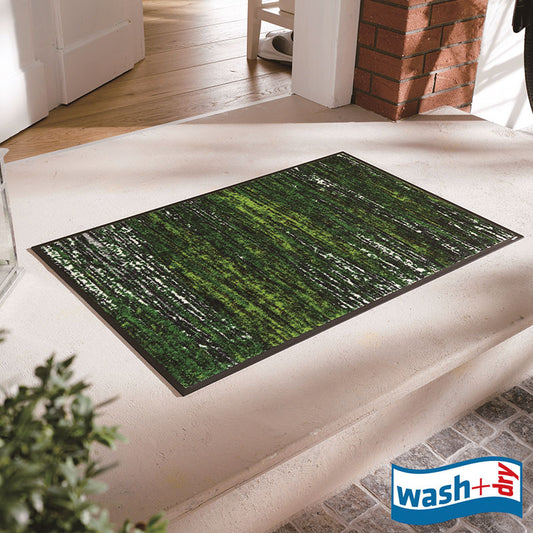 室内・屋外どちらでも使える機能性と丈夫さが魅力の洗える玄関マット 50×75cm  wash+dry(ウォッシュ アンド ドライ)  Scratchy green