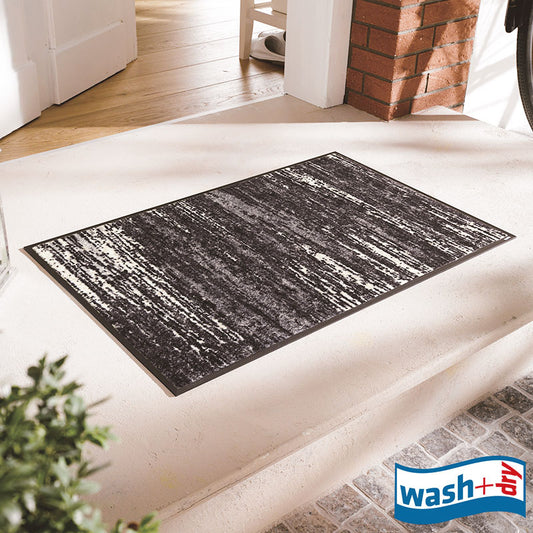 室内・屋外どちらでも使える機能性と丈夫さが魅力の洗える玄関マット 50×75cm  wash+dry(ウォッシュ アンド ドライ)  Scratchy grey