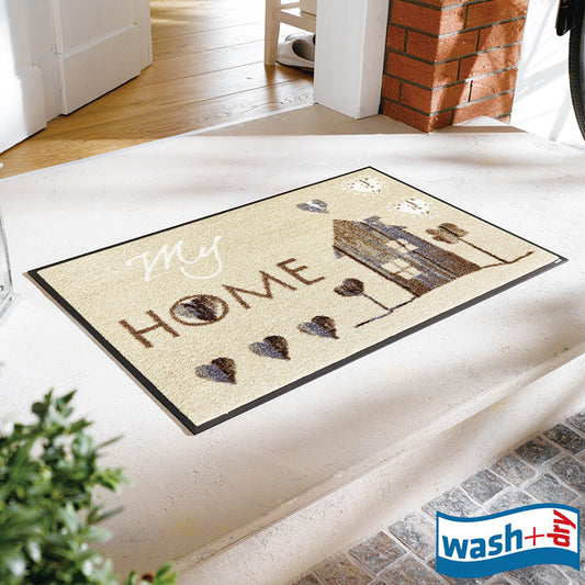 室内・屋外どちらでも使える機能性と丈夫さが魅力の洗える玄関マット 50×75cm  wash+dry(ウォッシュ アンド ドライ)  My Home