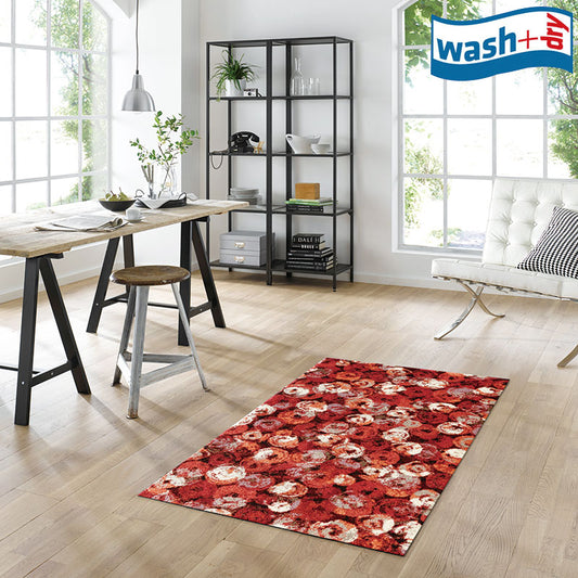 室内・屋外どちらでも使える機能性と丈夫さが魅力の洗える玄関マット 75×120cm  wash+dry(ウォッシュ アンド ドライ)  Punilla red
