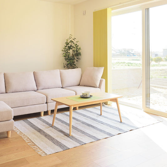 天然素材！インド製綿100％の肌触りが気持ちいいナチュラルコットンラグ Boda - ボーダ