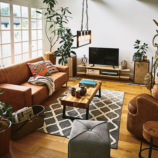 天然素材！インド製綿100％の肌触りが気持ちいいナチュラルコットンラグ Morocco - モロッコ