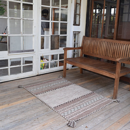 天然素材！インド製綿100％の肌触りが気持ちいいナチュラルコットンラグ Zakk - ザック グレー