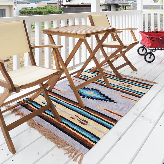 天然素材！インド製綿100％の肌触りが気持ちいいナチュラルコットンキリムラグマット Kilili - キリリ