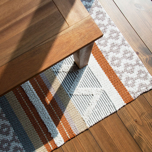 天然素材！インド製綿100％の肌触りが気持ちいいナチュラルコットンラグ Coby - コビー