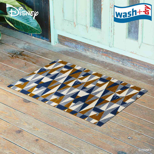 室内・屋外どちらでも使える機能性と丈夫さが魅力の洗える玄関マット 75×120cm  wash+dry(ウォッシュ アンド ドライ)  Donald/ドナルド ジオメトリック