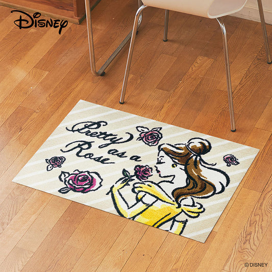 室内・屋外どちらでも使える機能性と丈夫さが魅力の洗える玄関マット 75×120cm  wash+dry(ウォッシュ アンド ドライ)  美女と野獣/ベル