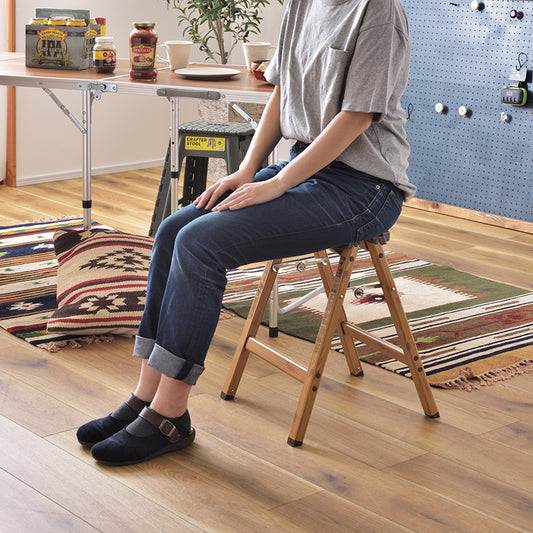 お部屋のインテリアに溶け込むアルミ素材のステップスツール H45cm