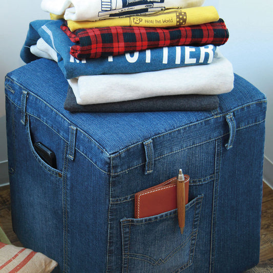 なじみのあるデニム生地でかわいい ジーンズスツール