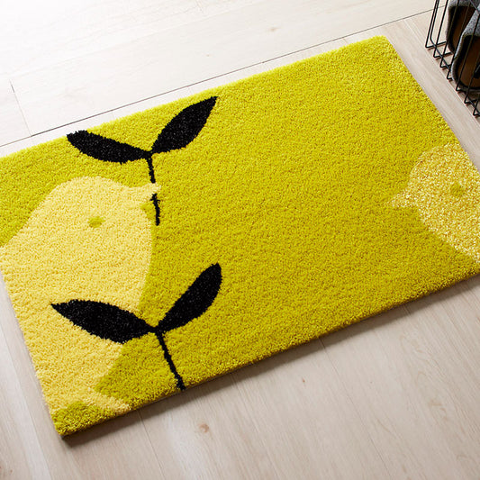 ことりのさえずりが聞こえそうな癒される北欧デザイン！日本製北欧デザイン玄関マット50×80cm Piyoko - ピヨコ イエロー