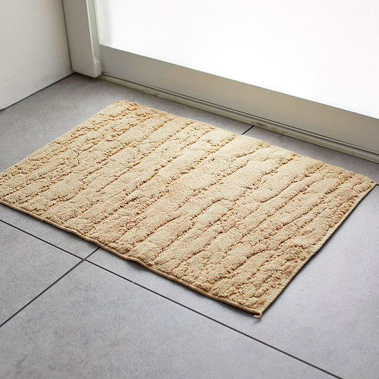 樹皮をイメージした手軽に洗える北欧デザイン！日本製北欧デザイン洗えるコットン100％バスマット35×50cm Woody - ウッディ ベージュ