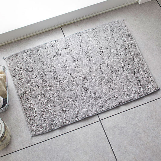 樹皮をイメージした手軽に洗える北欧デザイン！日本製北欧デザイン洗えるコットン100％バスマット35×50cm Woody - ウッディ グレー